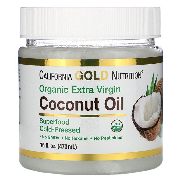 California Gold Nutrition, Органическое кокосовое масло первого холодного отжима, 473 мл (16 жидк. унций)